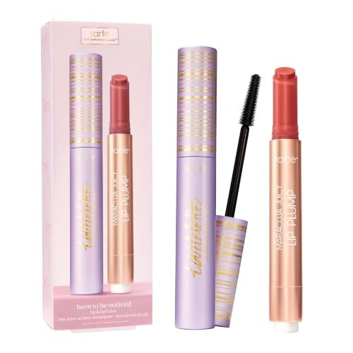 tarte born to be noticed tartelette tubing mascara & maracuja juicy lip plump duo, Amazon exclusive, eye makeup & lip plumper gloss balm gift set, vegan & cruelty-free | Amazon (US)
