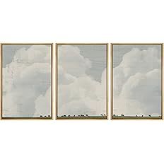 SIGNWIN Framed Canvas Print Wall Art Set Minimal Clouds Grazing Farm Cows Nature Wilderness Illus... | Amazon (US)