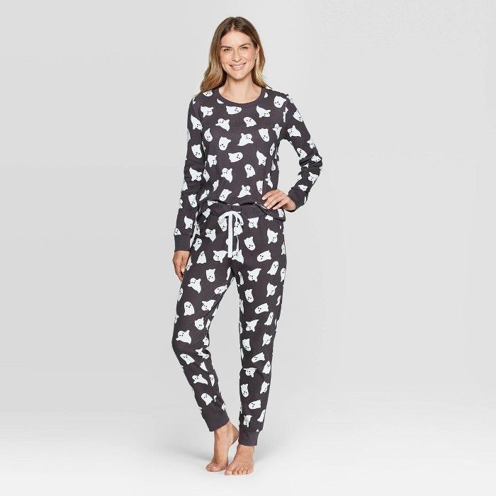 Women's Family Pajamas Ghost Pajama Set - Snooze Button Gray | Target