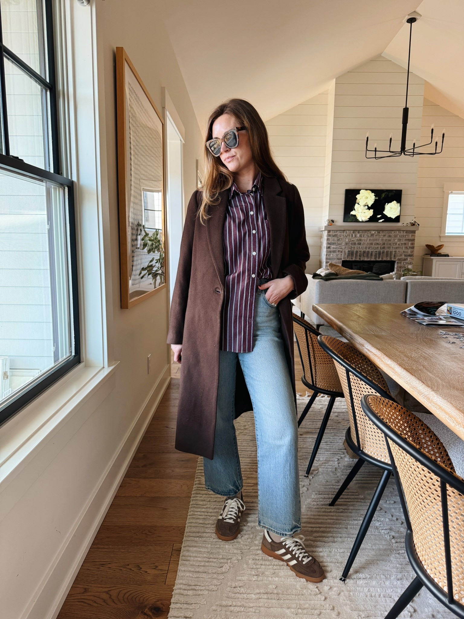 Top size XS
Coat size XS
Jeans size 26
Shoes run big. I’m between 6.5/7 and went with a 6

#LTKootd #LTKgrwm #LTKOver40