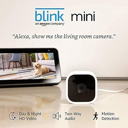 Blink Mini – Compact indoor plug-in smart security camera, 1080 HD video, night vision, motion ... | Amazon (US)