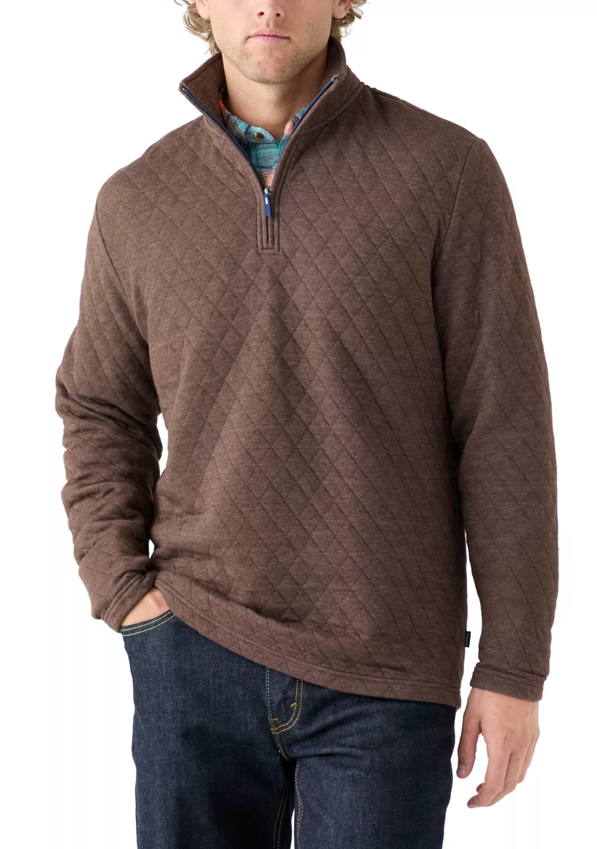 Crown & Ivy™Quilted Quarter Zip Pullover | Belk