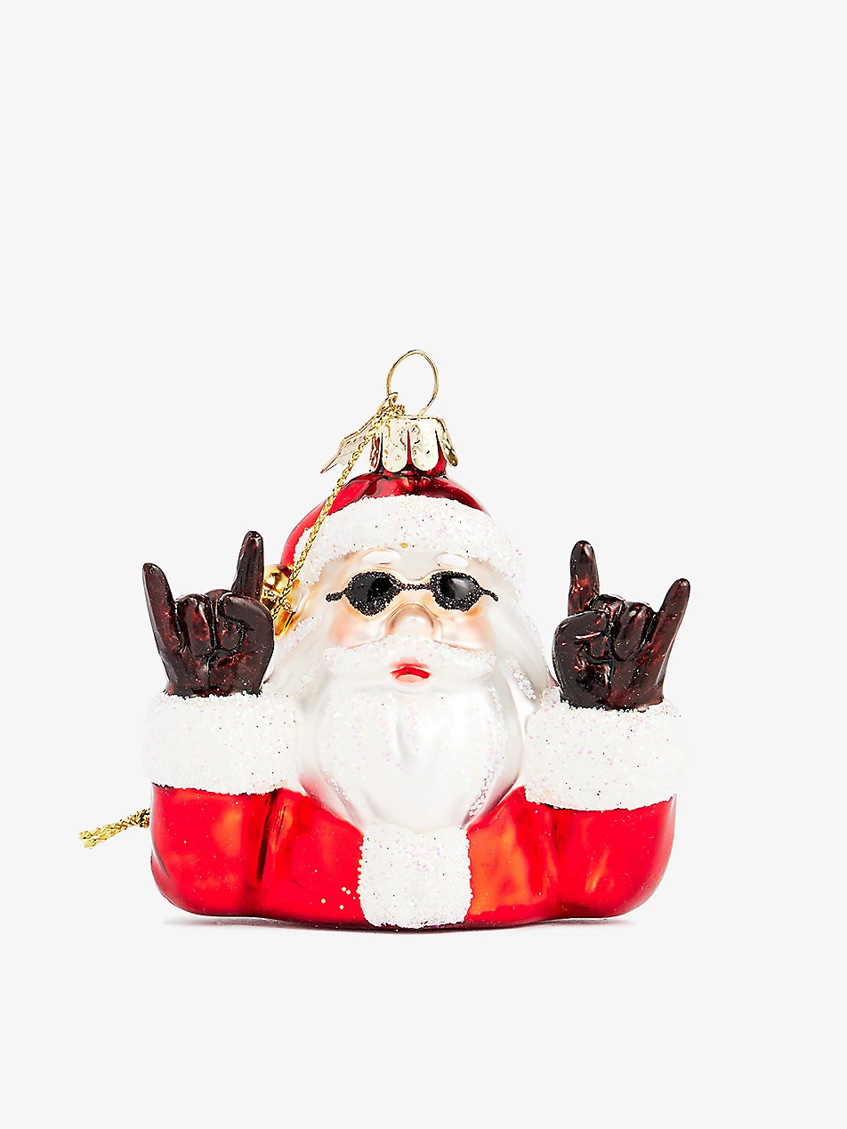 Santa glitter glass Christmas decoration 9cm | Selfridges