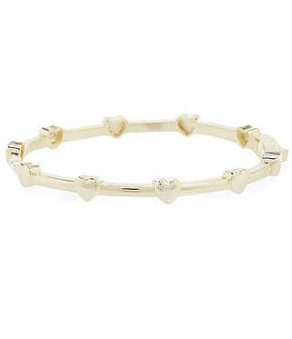 Girls Gold Plated Brass Heart Hinged Bangle Bracelet | Dillard's