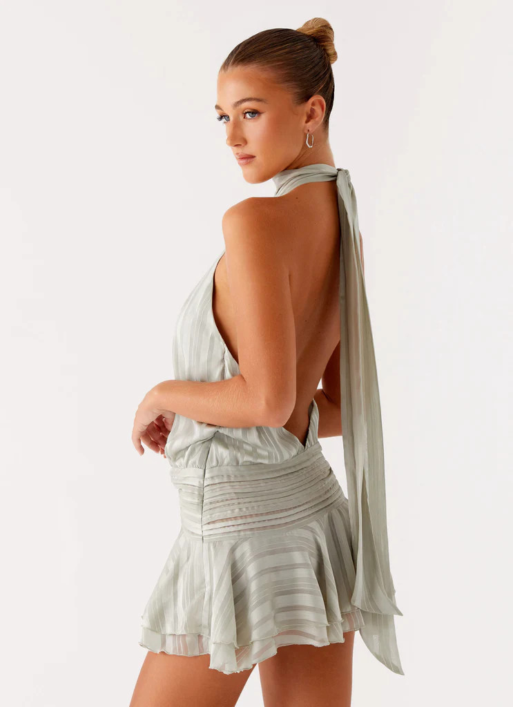 Willow Chiffon Mini Dress - Green | Peppermayo (Global)