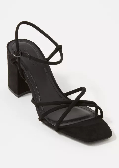 Black Strappy Square Toe Block Heels | rue21