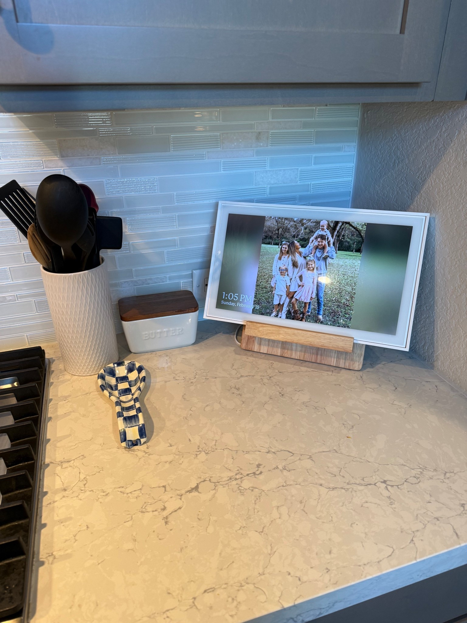 Using this cookbook holder as a stand for the skylight and love how it turned out! 