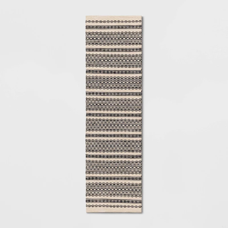 Norwalk Washable Striped Rug Black/Tan - Threshold™ | Target