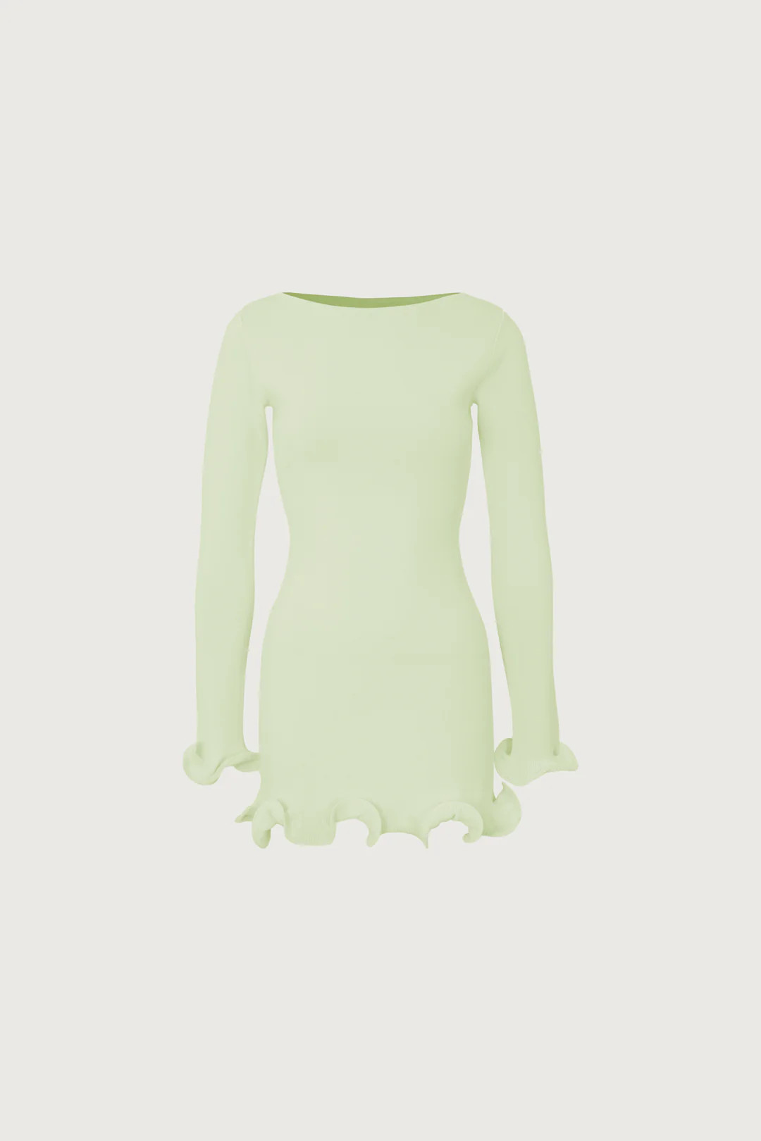 Ruffle Hem Mini Dress (Mint) | SAME