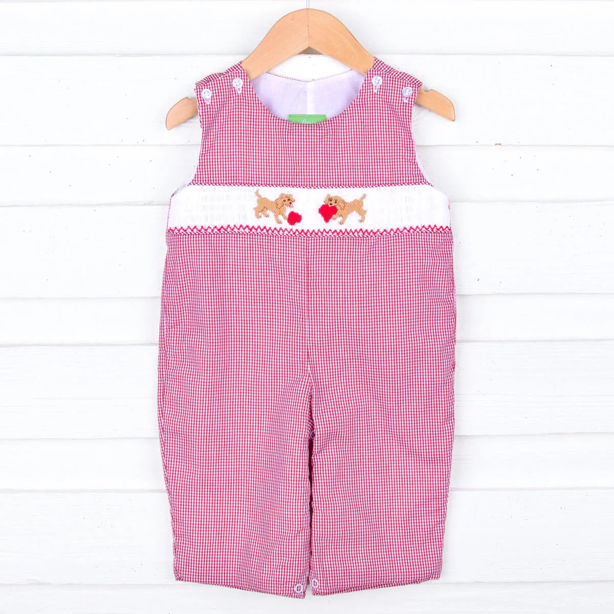 Valentine Puppies Smocked Longall | Classic Whimsy