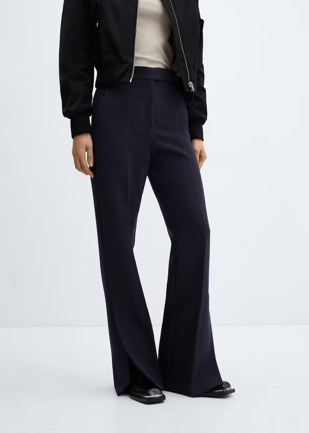 Straight trousers with openings - Woman | MANGO United Kingdom | MANGO (UK)