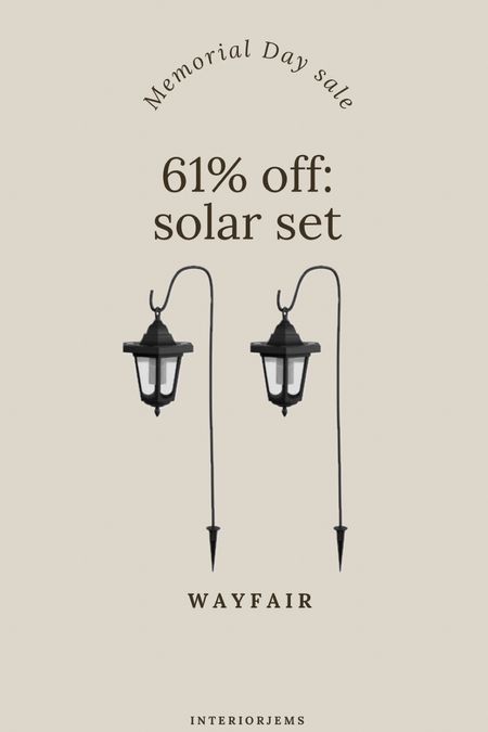 OK, these are adorable. Only $11 apiece right now on sale from Wayfair for Memorial Day, solar, powered pathway lights, solar, powered lanterns, outdoor must have.

#LTKStyleTip #LTKHome #LTKSaleAlert
