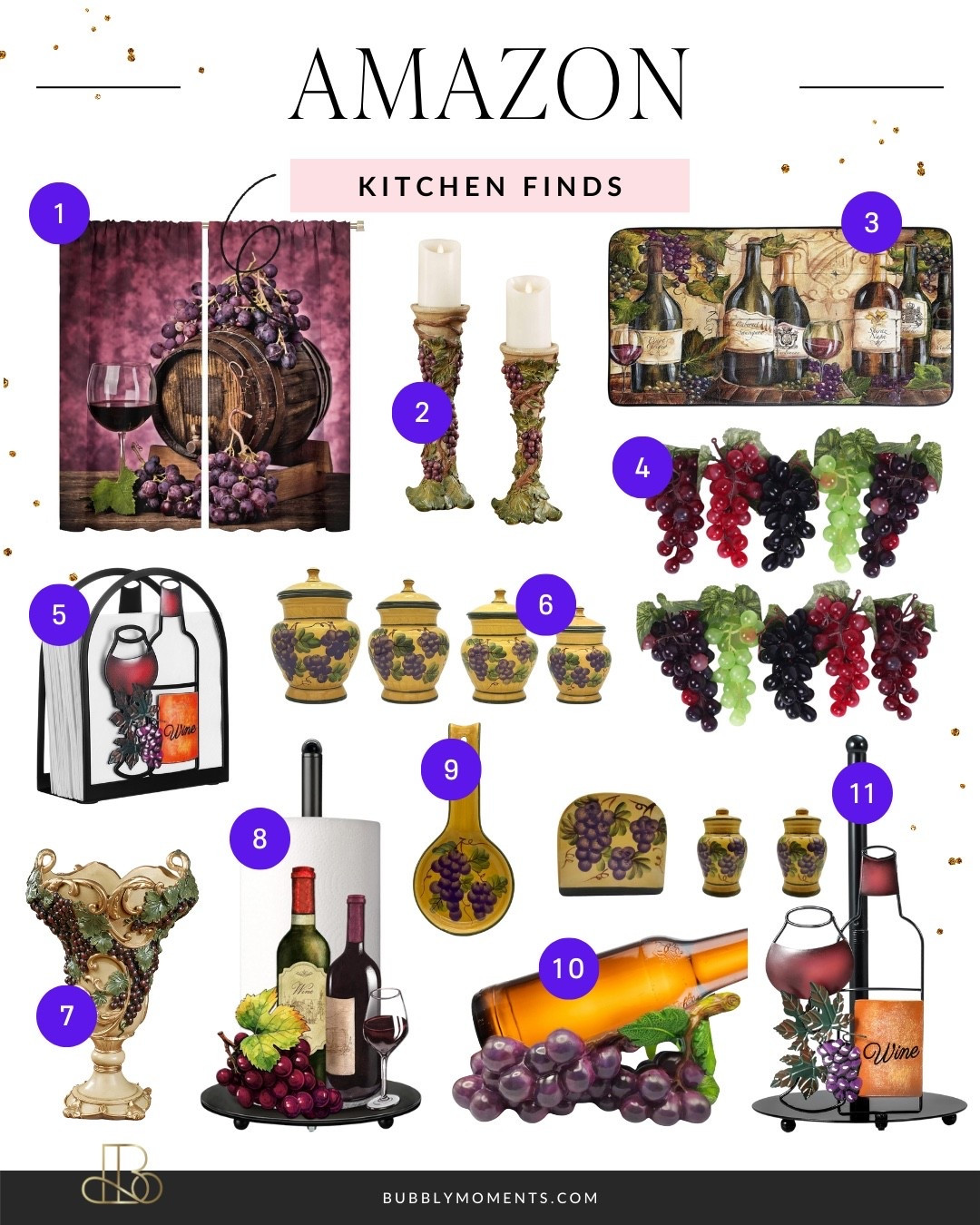 These Amazon kitchen finds are perfect if you love decor that feels both functional and beautiful 🍷
From statement countertop pieces to decorative accessories, this collection is ideal for creating a kitchen or dining space that feels curated and welcoming.

Whether you’re styling shelves, updating your countertops, or adding finishing touches to a home bar or dining area, these finds help elevate your space without overthinking it. They also make great housewarming or hostess gift ideas.

Tap to shop all the kitchen decor ✨
Save this post for kitchen styling inspiration and elegant Amazon home finds.

#AmazonKitchenFinds #AmazonDecor #LTKFinds #LTKHome #LTKStyle #HomeDecor #KitchenStyling #DecorDetails #CountertopDecor #DiningDecor #HomeAccessories #AmazonHomeFinds #AffordableDecor #HomeInspo #LTKDiscover #ShopLTK #LTKFavorites #KitchenInspo #ClassicDecor #StyledHome

#LTKdayinmylife #LTKHome #LTKmomlife