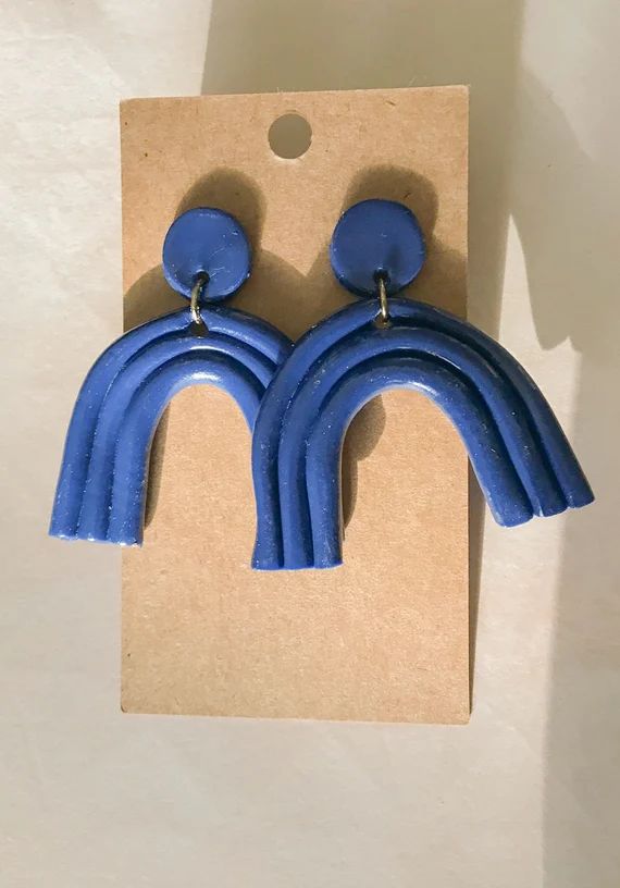 Cobalt Blue Polymer Clay Earrings in the Style “Brandy” | Etsy (US)