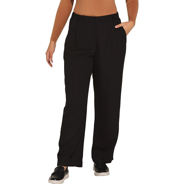 Women's DRESS FORUM City Vibes Straight Trouser Pants Small Black | Scheels
