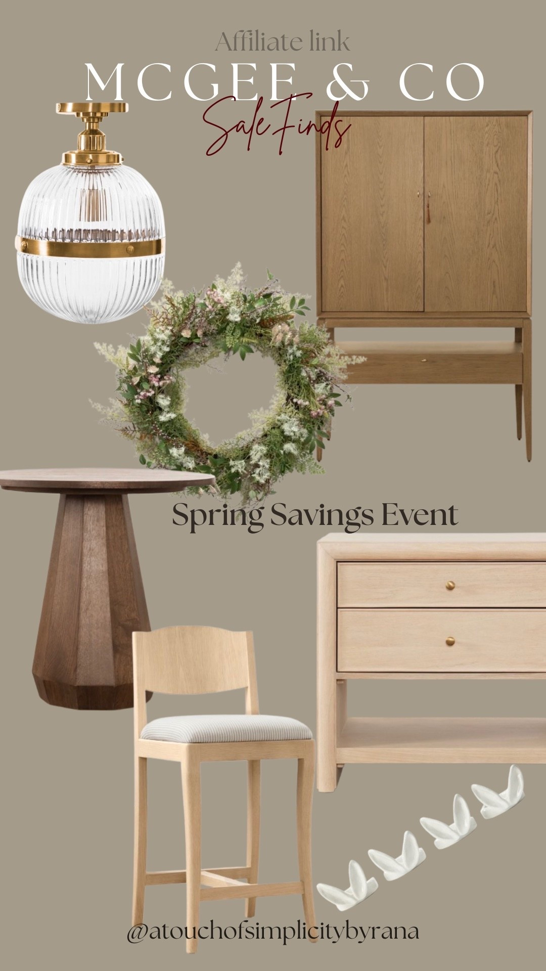 McGee & Co. is now having The Soring Savings Event! Up to 70% off!! I’ve rounded up my favorites! 

Semi Flush mount, light fixtures, cabinet, spring wreath, nightstand, natural, barstools, counter stools, side table  , Easter finds, bunny napkin rings, dining table decor, Easter tablescape 

#LTKSeasonal #LTKHome #LTKSaleAlert