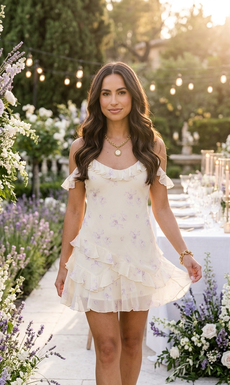 The prettiest LoveShackFancy inspired floral mini dress 🤍 This look feels so feminine, romantic, and effortlessly luxurious for garden parties, bridal showers, brunch dates, vacations, and summer dinners.

Such a dreamy soft luxury summer outfit ✨

Linked my exact look in LTK.

#loveshackfancy #ltkstyle #gardenparty #femininefashion #summerdress #quietluxury #softgirlstyle #romanticstyle #luxuryfashion #europeansummer 

 