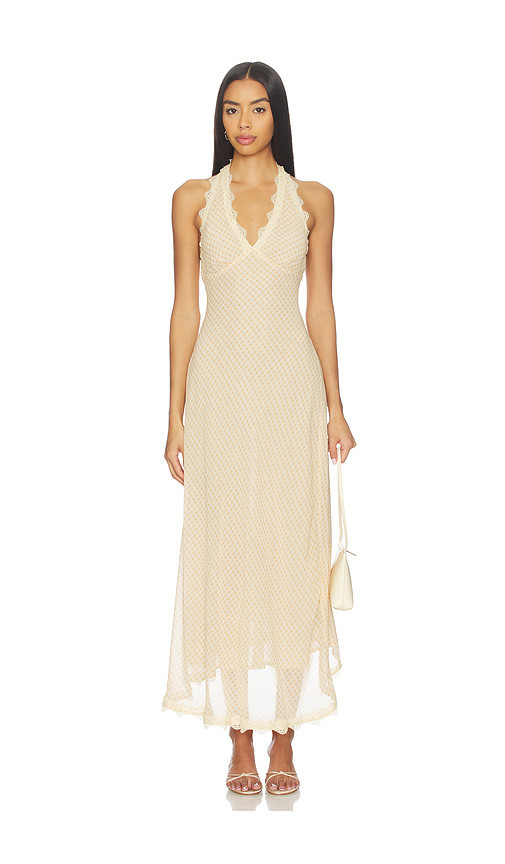 LIONESS Stars Align Midi Dress in Nude. Size L. Also in XL, XXL. | Revolve Clothing (Global)