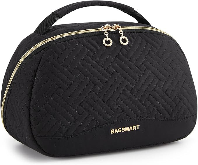BAGSMART Travel Toiletry Bag for Women, Extra Large Opening Toiletry Bag, Water-resistant travel ... | Amazon (US)