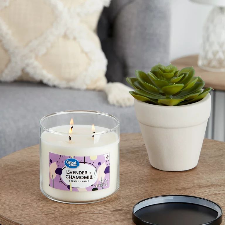 Great Value Lavender & Chamomile Scented Candle, 14 oz | Walmart (US)