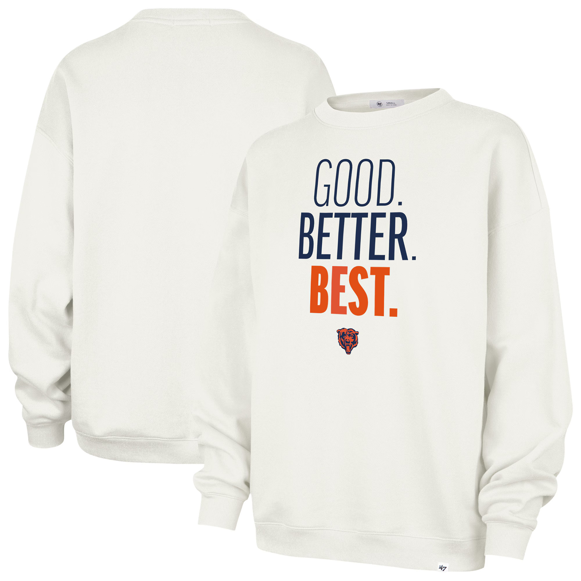Women's Chicago Bears '47 Cream Good. Better. Best. Imprint Oversized Sweatshirt | NFL Shop