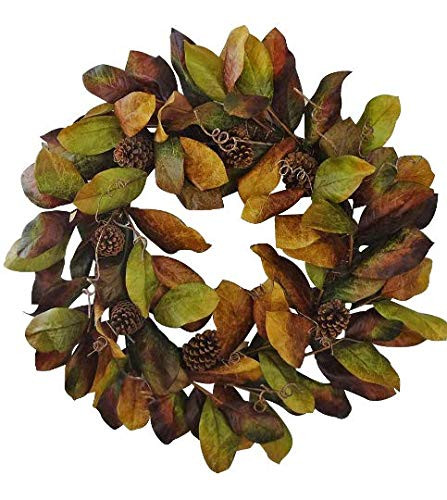 30" Fall Magnolia Leaves Wreath | Amazon (US)