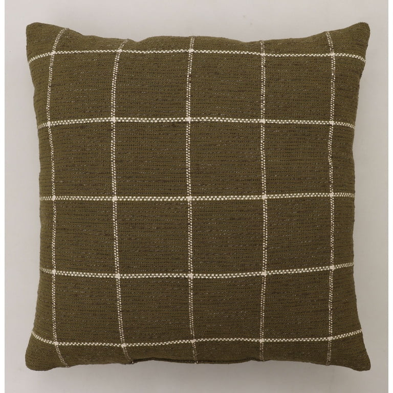 Mainstays Olive Window Pane Decorative Throw Pillow 18x18 | Walmart (US)