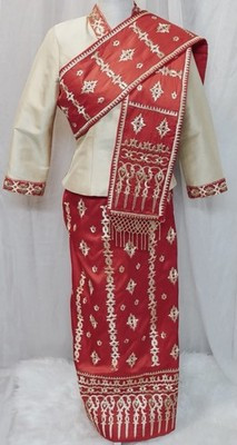 Traditional Handmade Red/Gold Lao Silk Sihn, Skirt, Top & Shawl, Wedding Bride | eBay | eBay US