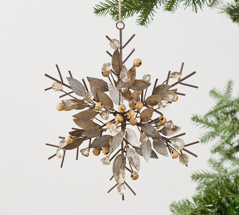 Rustic Glam Snowflake Ornament | Pottery Barn (US)