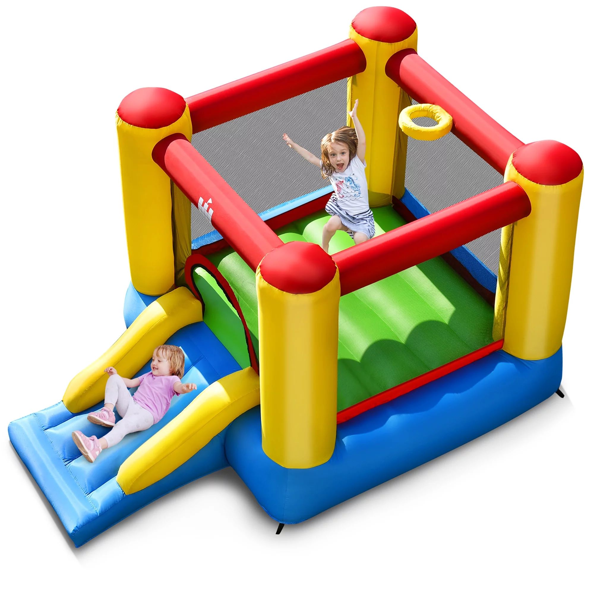 Costway Inflatable Bouncer Kids Slide Bounce House for Indoor Outdoor without Blower | Walmart (US)