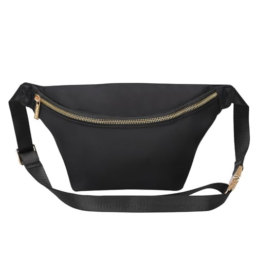 Waist Pack Crossbody Fanny Pack Nylon Belt Bag for Men Women Fashion Cross Body Bag (Black) | Amazon (US)
