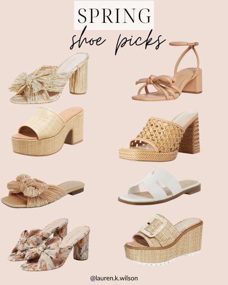 Spring style, spring fashion, neutral, rattan, straw, metallic, heels, platforms, sandals, bow 

#LTKshoecrush #LTKfindsunder100 #LTKSeasonal