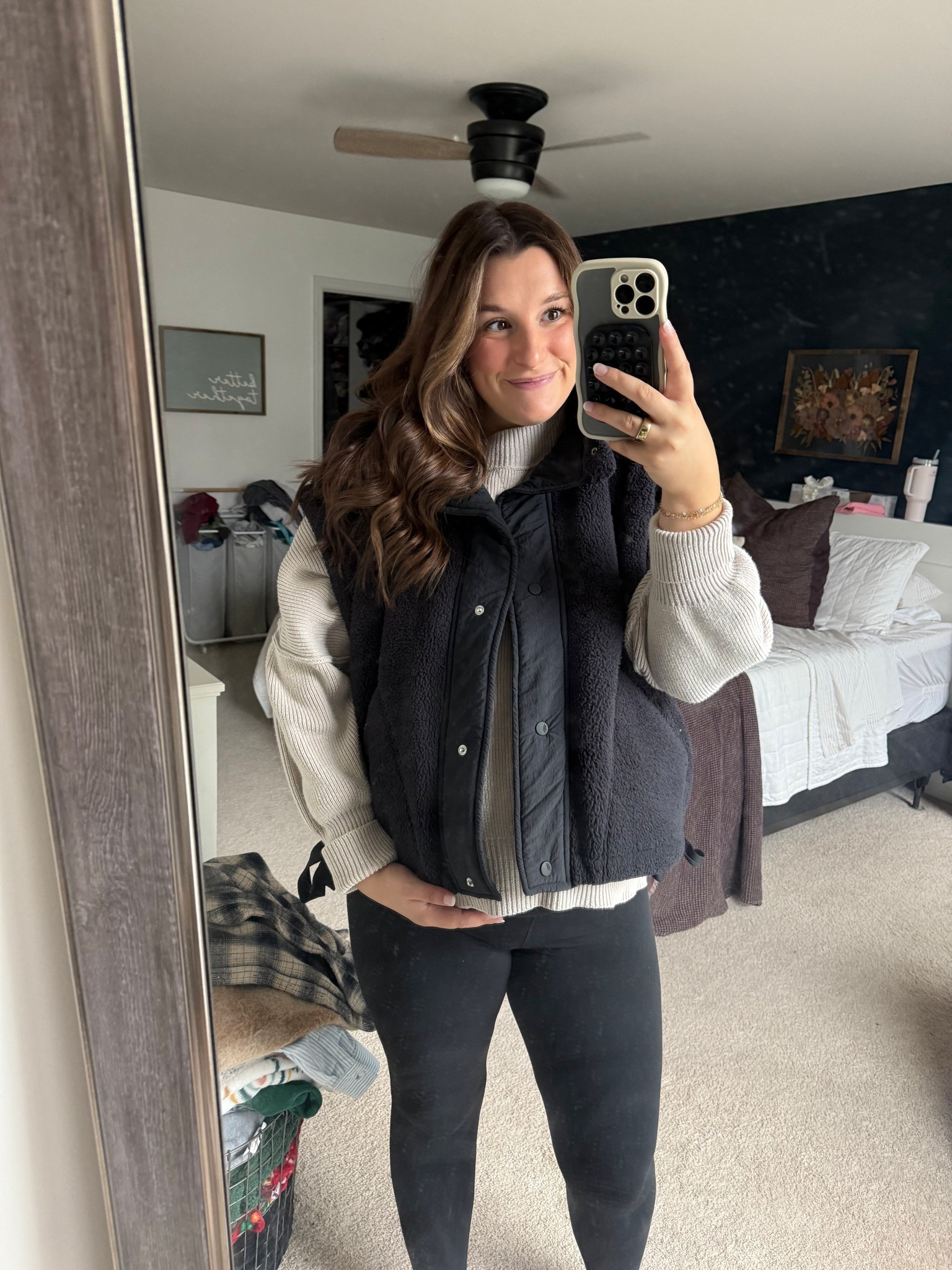 cozy and warm 🖤
Vest: medium
Sweater: medium
Leggings: medium

#LTKSeasonal #LTKBump #LTKTall