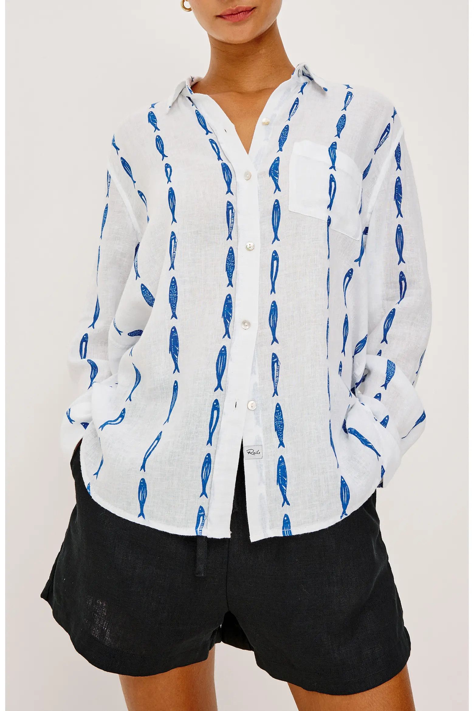 Charli Print Linen Blend Button-Up Shirt (Women) | Nordstrom | Nordstrom