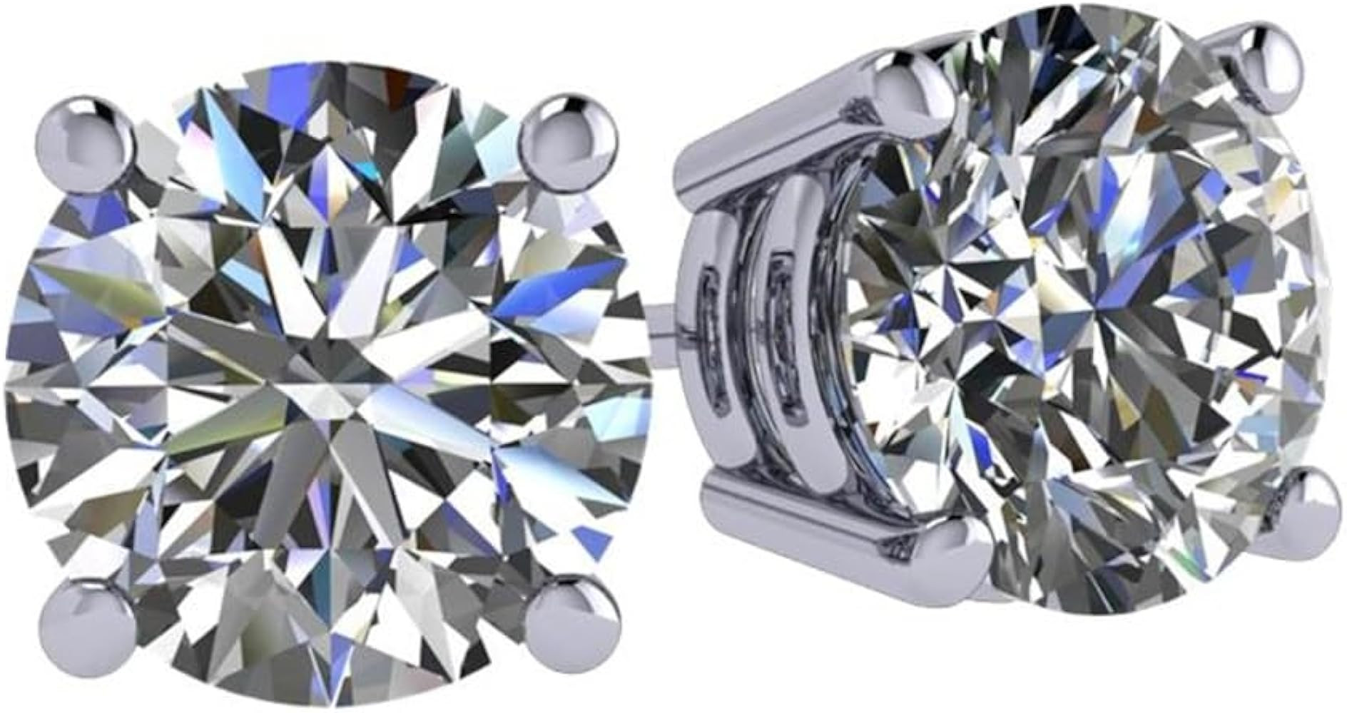 Central Diamond Center 14K Hypoallergenic Solid Gold Post Swarovski Zirconia Stud Earrings-Premiu... | Amazon (US)