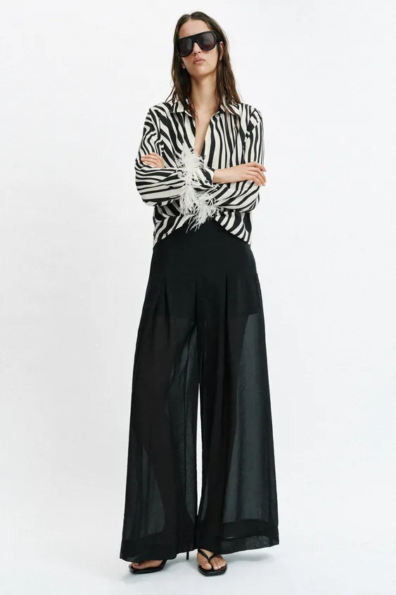 ANIMAL PRINT FEATHER SHIRT | Zara UK
