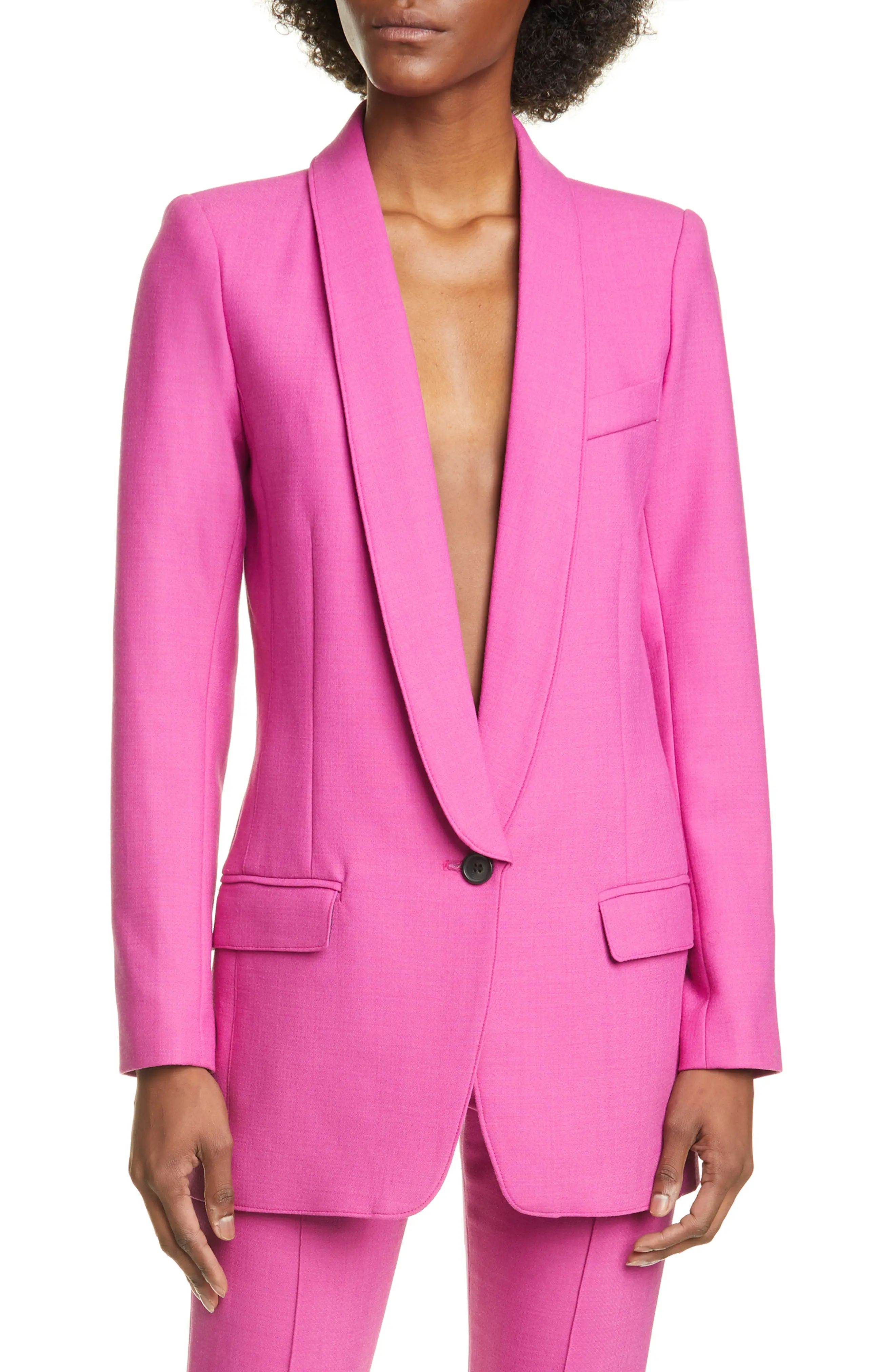 Women's Smythe Long Shawl Collar Blazer, Size 6 - Purple | Nordstrom