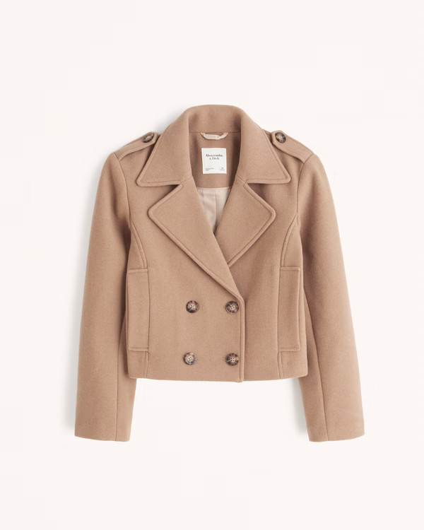 Cropped Wool-Blend Peacoat | Abercrombie & Fitch (US)