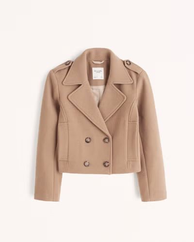 Cropped Wool-Blend Peacoat | Abercrombie & Fitch (US)