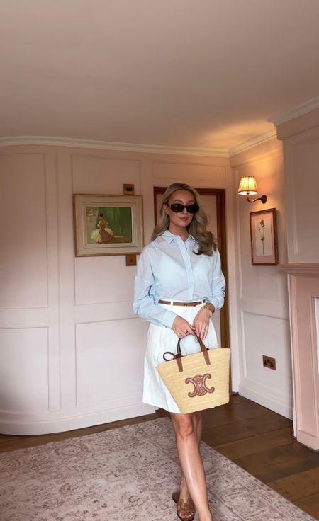Giving French Riviera - styling my white Bermuda shorts with my new Celine basket bag 