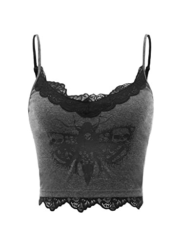 SOLY HUX Women's Y2k Gothic Lace Trim Cami Crop Top Sleeveless Sexy Tank Tops Camisole Clubwear O... | Amazon (US)