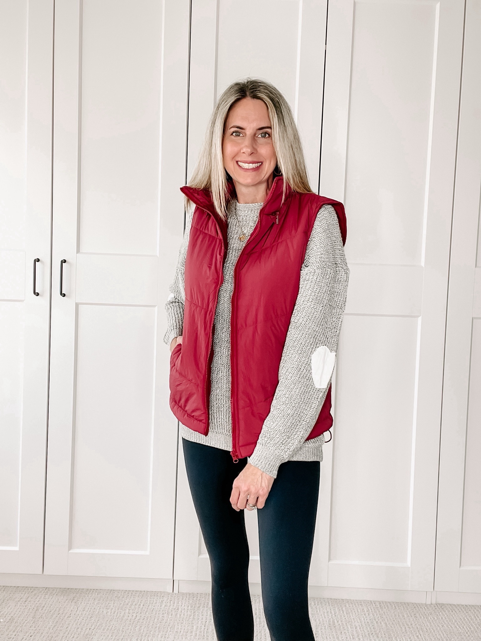 ❤️ Amazon Valentine’s Day Outfit idea 
Lightweight heart sweater in a small
Puffer vest with removable hood runs big  wearing XS 
Black leggings  
#founditonamazon #amazonfashion


#LTKsalealert #LTKover40 #LTKstyletip
