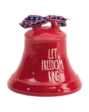 Ceramic Let Freedom Ring Bell With Bow | TJ Maxx
