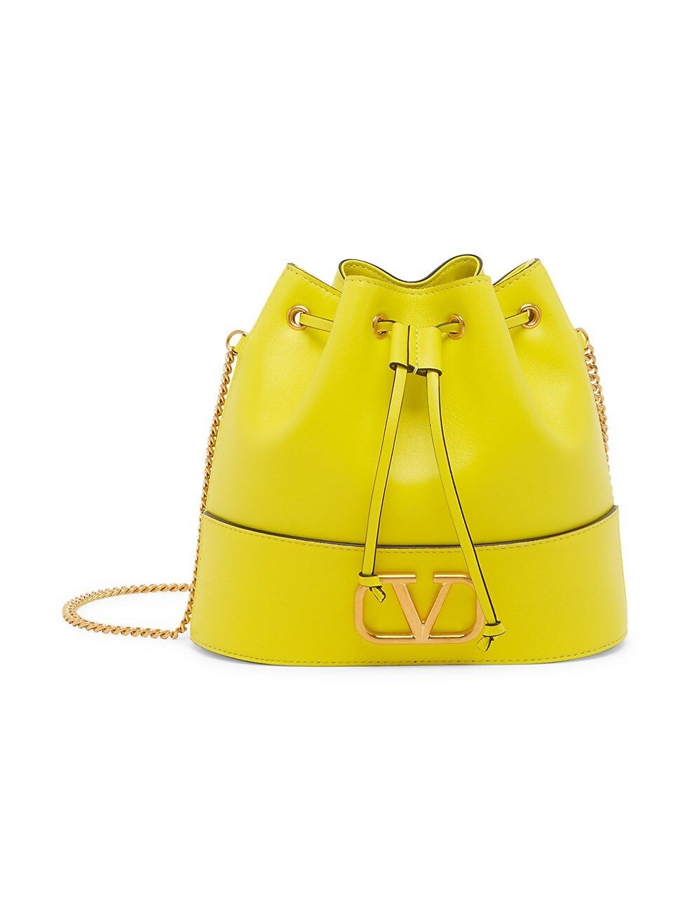 V-Logo Signature Leather Bucket Bag | Saks Fifth Avenue