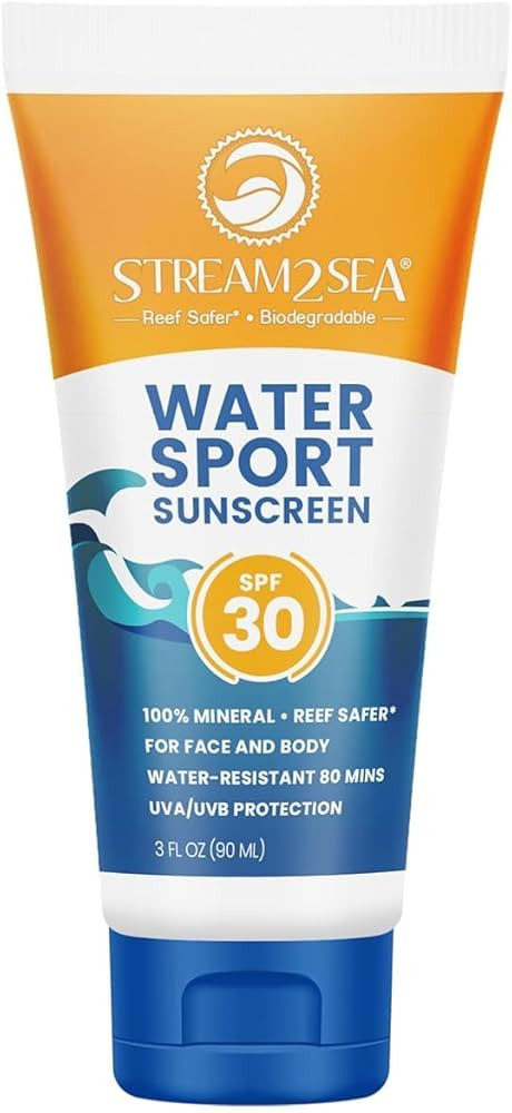 STREAM 2 SEA SPF 30 Biodegradable Mineral Sunscreen, 3 Fl oz Non-Greasy and Moisturizing Reef Saf... | Amazon (US)