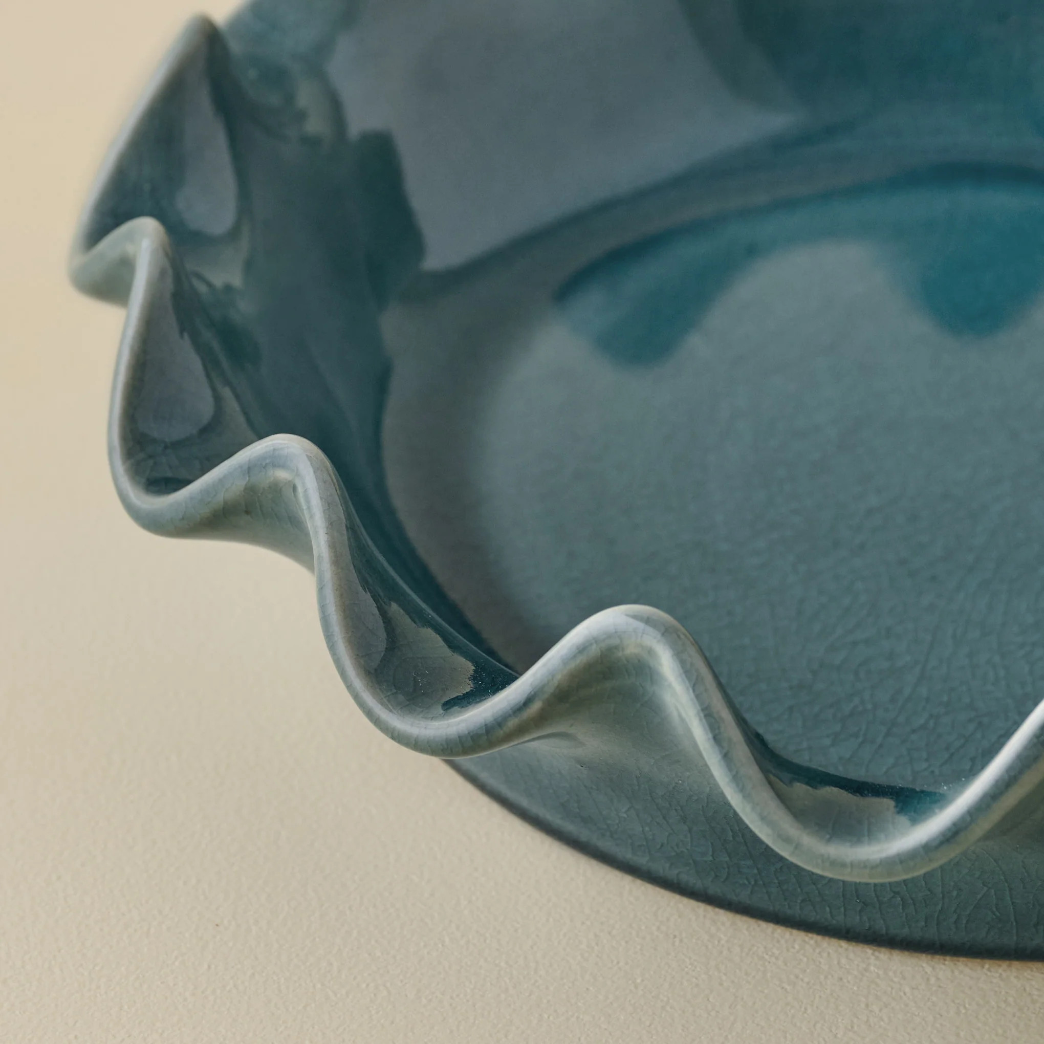 Vintage Blue Scalloped Pie Dish | Magnolia
