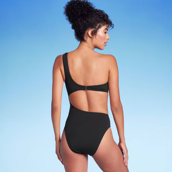 Women's One Shoulder Bow Cut Out One Piece Swimsuit - Shade & Shore™ | Target