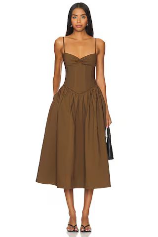 Camila Coelho Moroccan Midi Dress in Dark Brown from Revolve.com | Revolve Clothing (Global)