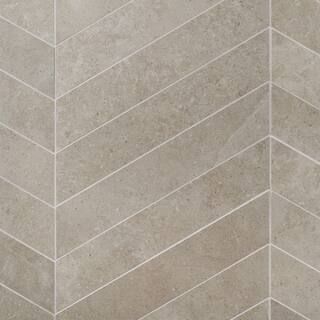 Ivy Hill Tile Iris Chevron Tortora 3.93 in. x 20.86 in. Matte Porcelain Floor and Wall Tile (6.71... | The Home Depot