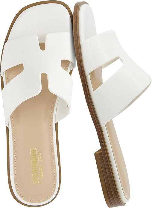 CUSHIONAIRE Voyage Cutout Strap Slides for Women, Slip On Summer Flats, Trendy Footwear, Comforta... | Amazon (US)